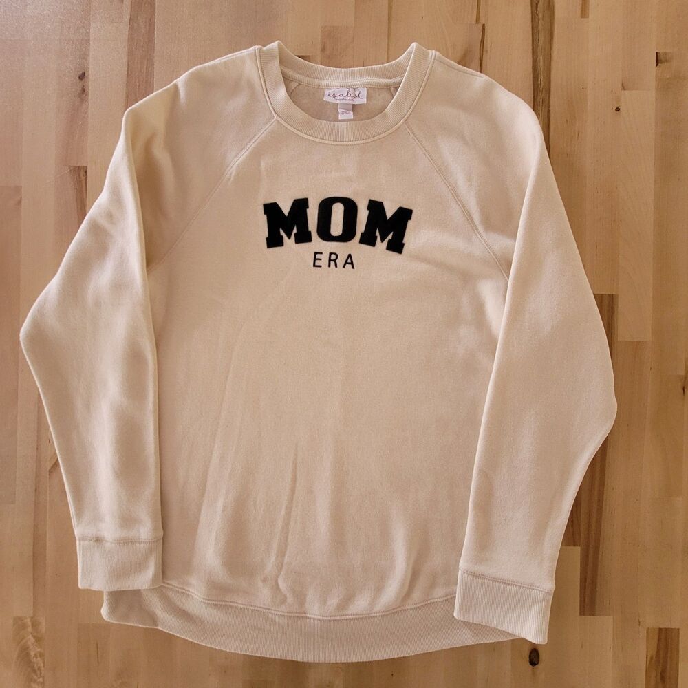 Isabel by Ingrid + Isabel "Mom Era” Cream Pullover Maternity Sweatshirt SZ S